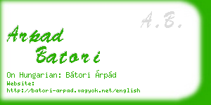 arpad batori business card