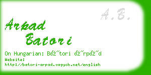 arpad batori business card